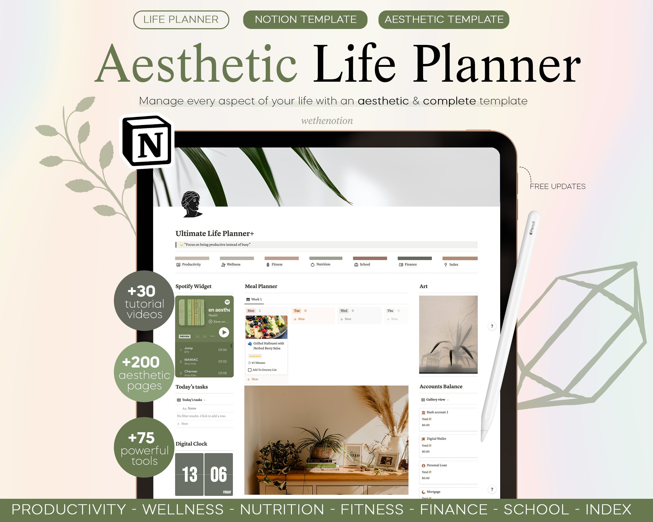All-in-one Life Planner Notion Template – Wethenotion