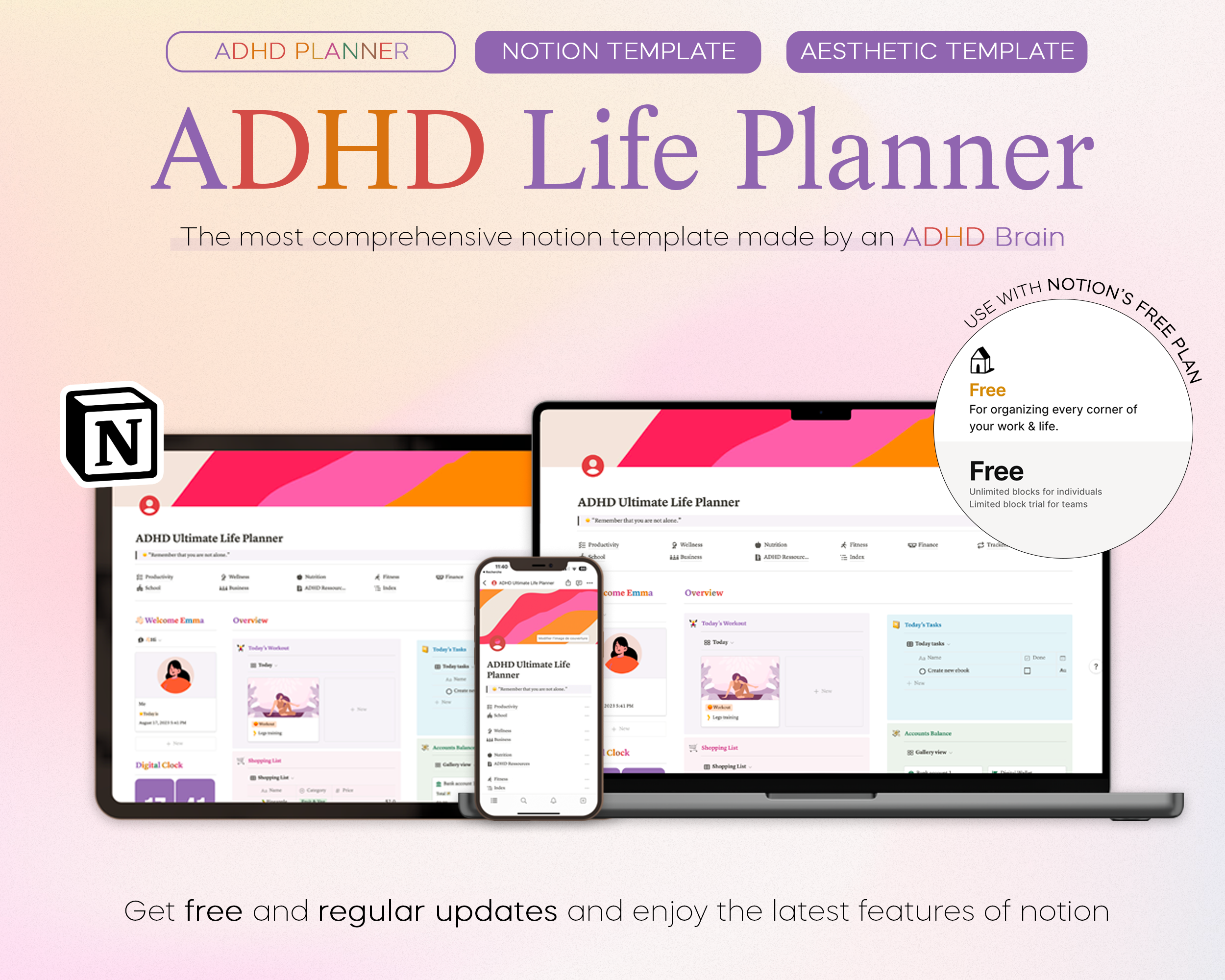 ADHD Life Planner Notion Template