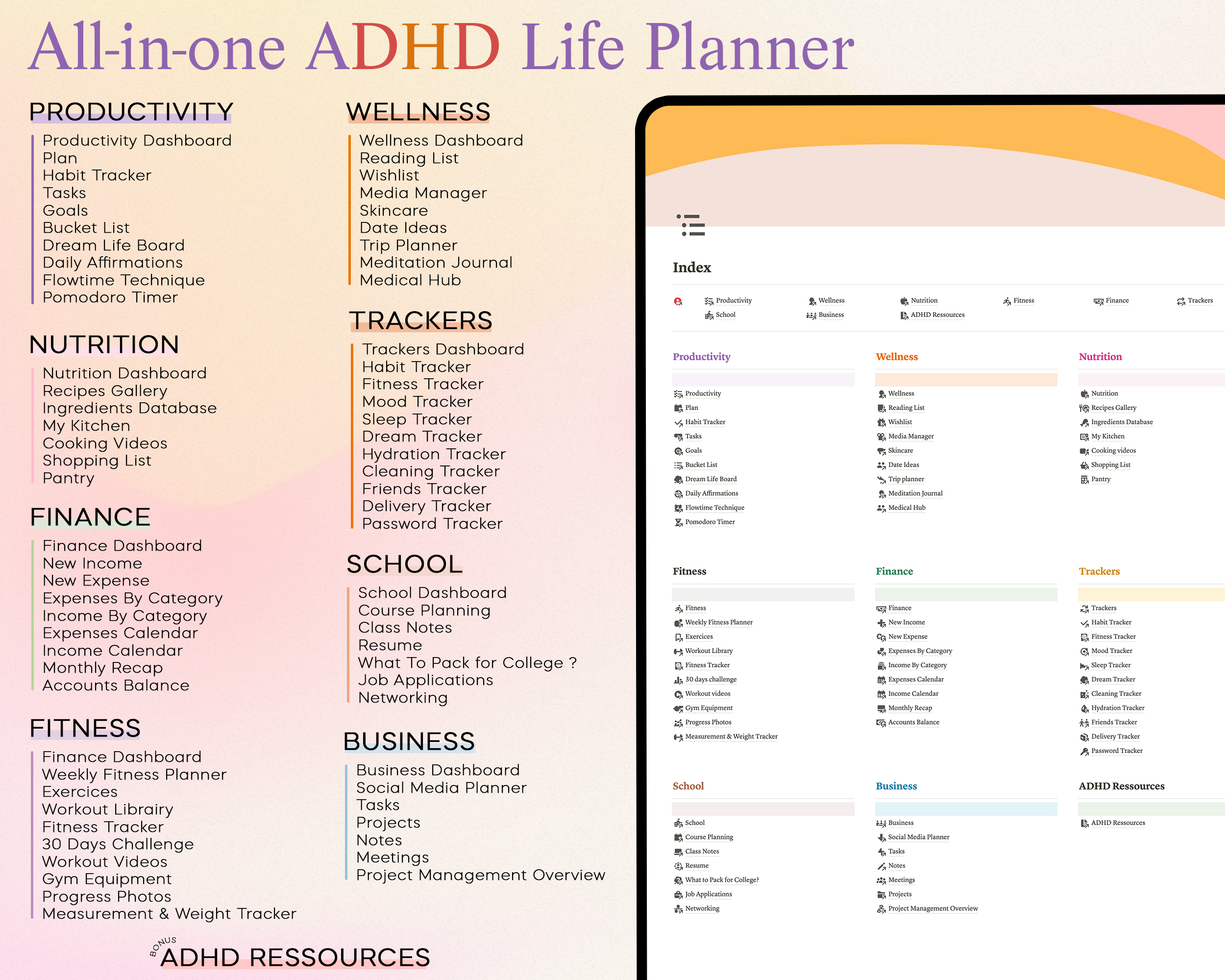 adhd notion life planner