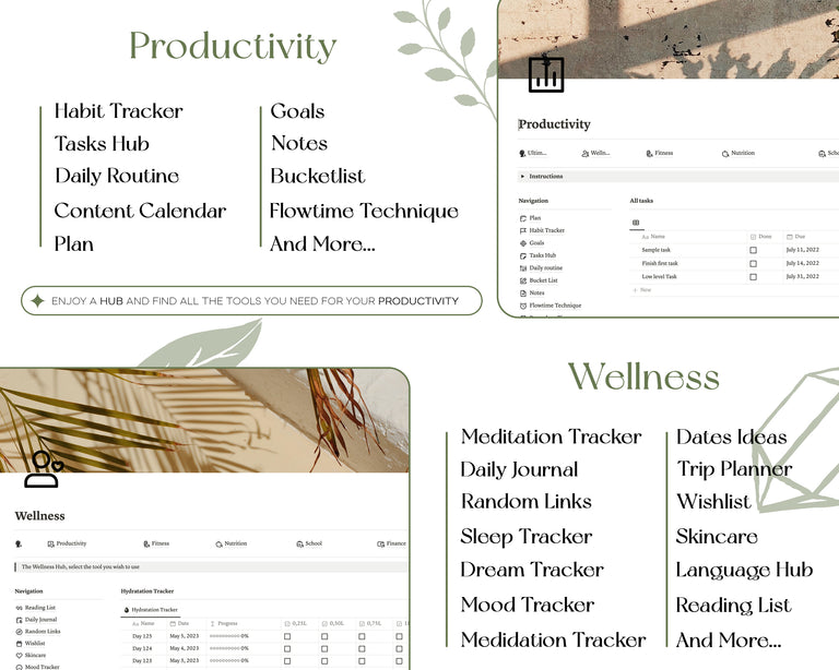 aesthetic notion dashboard