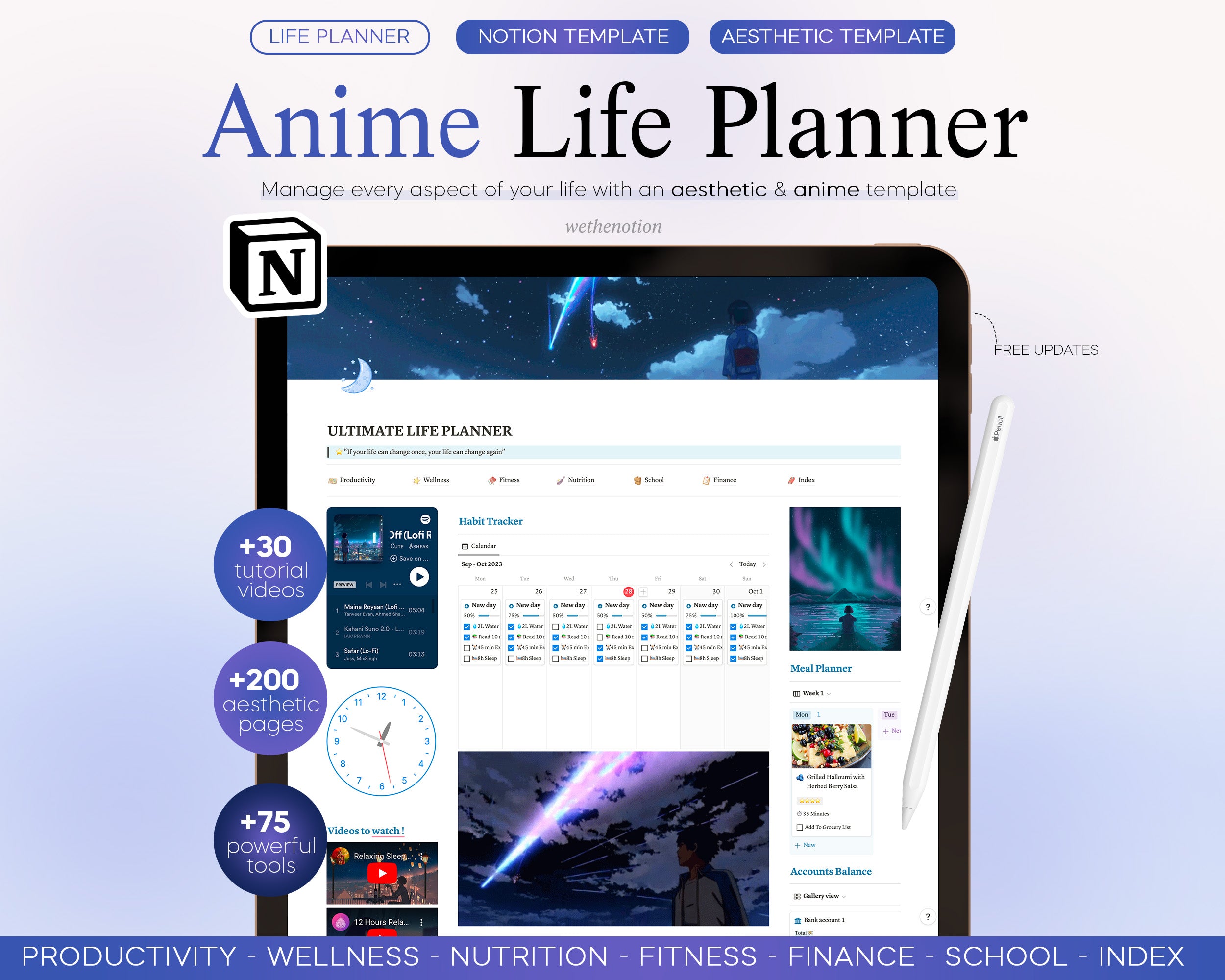 Anime Life Planner Notion Template
