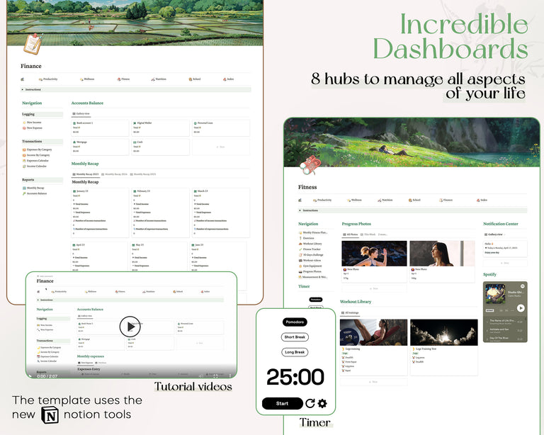 Studio Ghibli Life Planner Notion Template