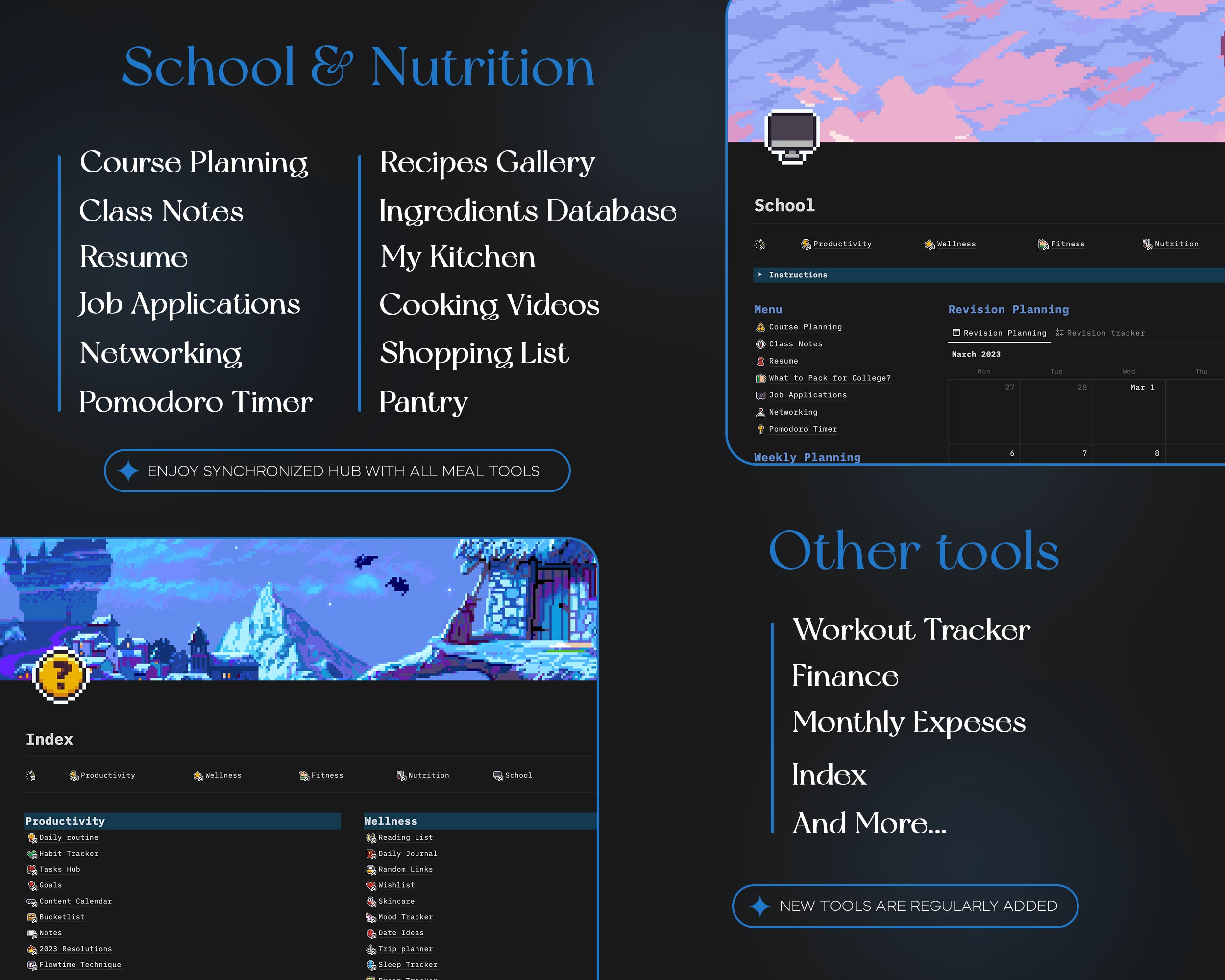 Pixel Art Life Planner Notion Template