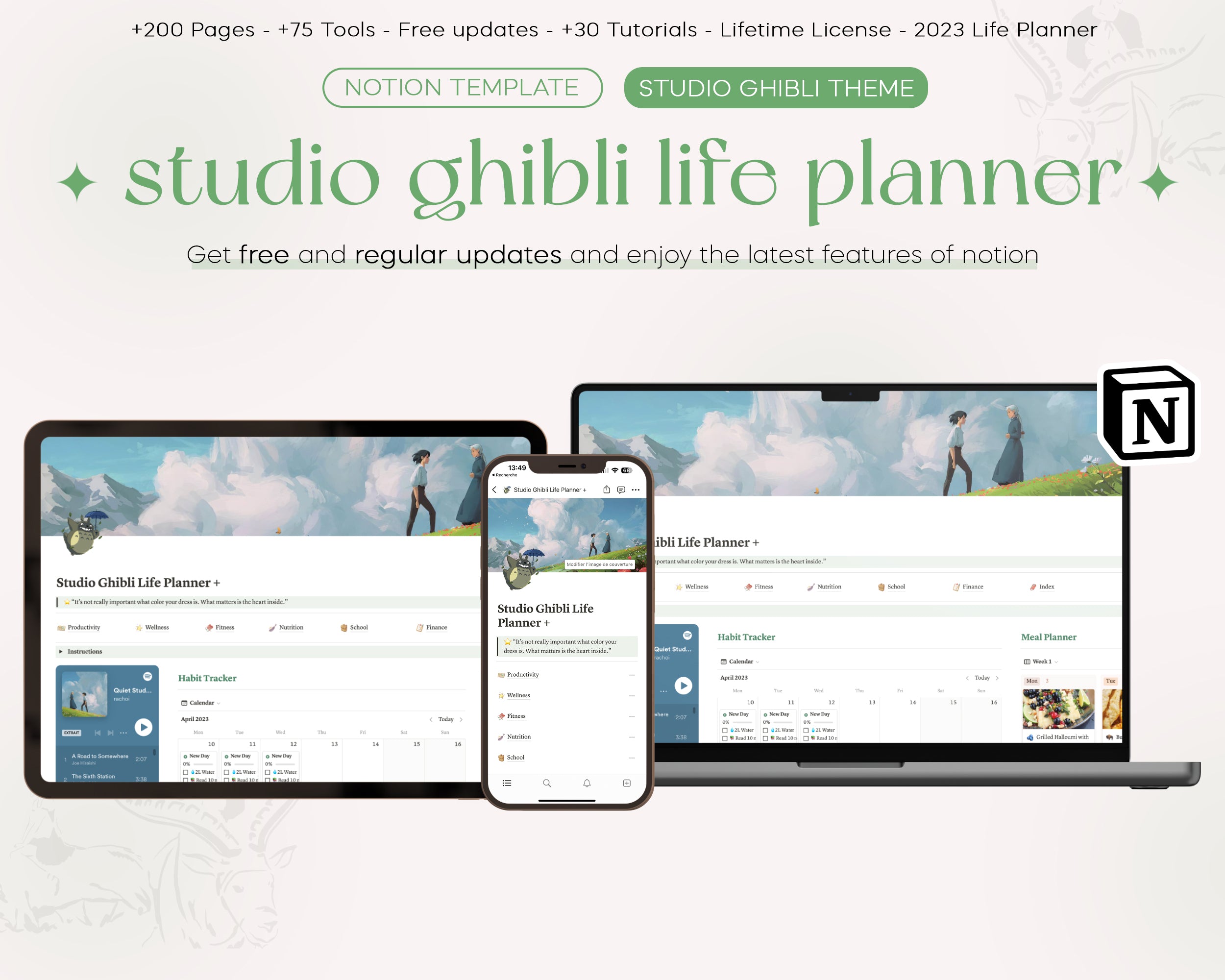 Studio Ghibli Life Planner Notion Template