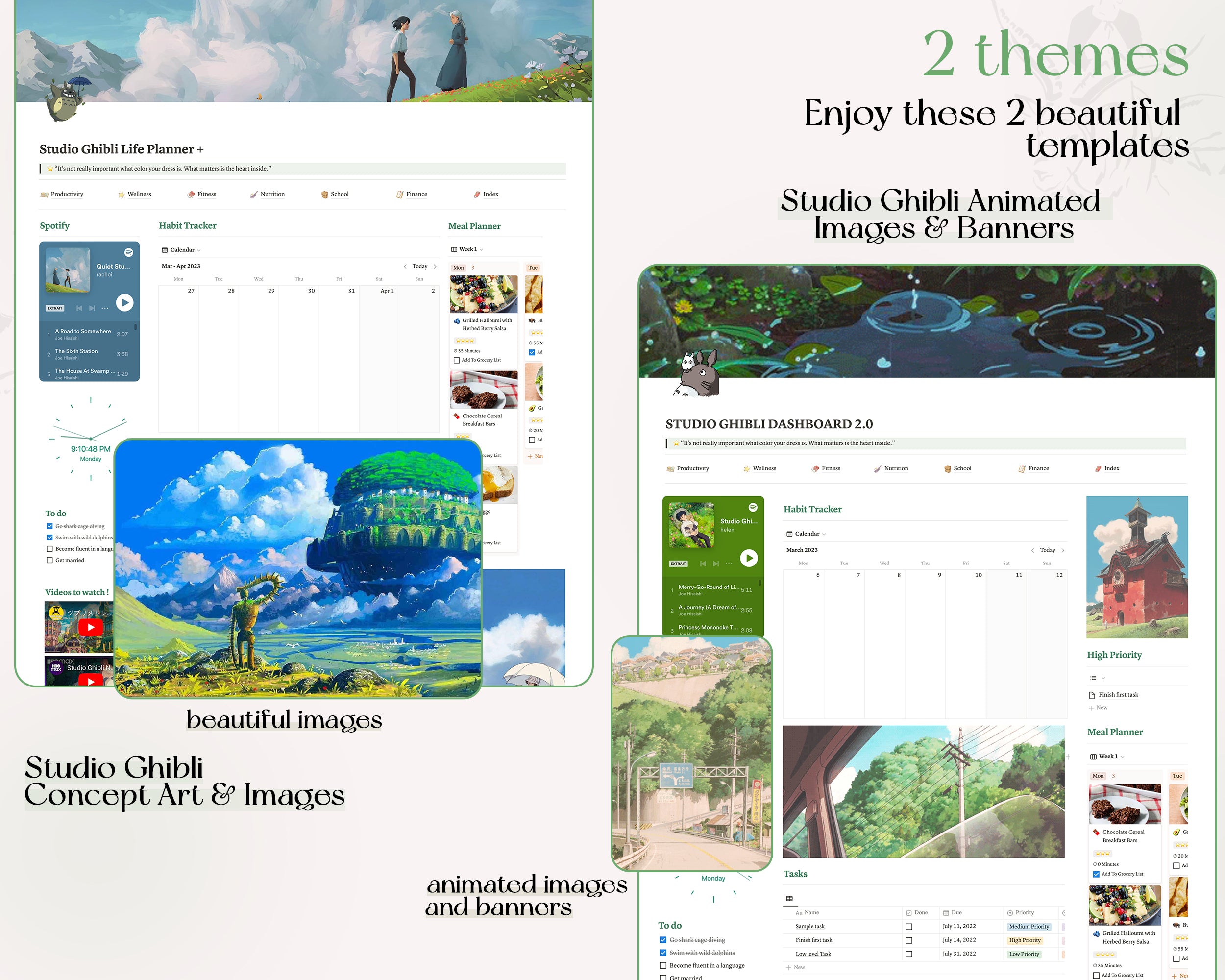 Bundle Studio Ghibli Life Planner Notion Templates