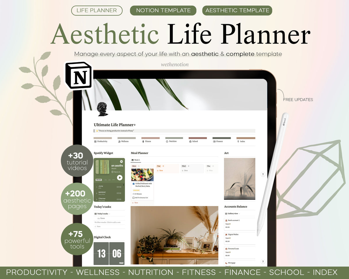 All-in-one Life Planner Notion Template