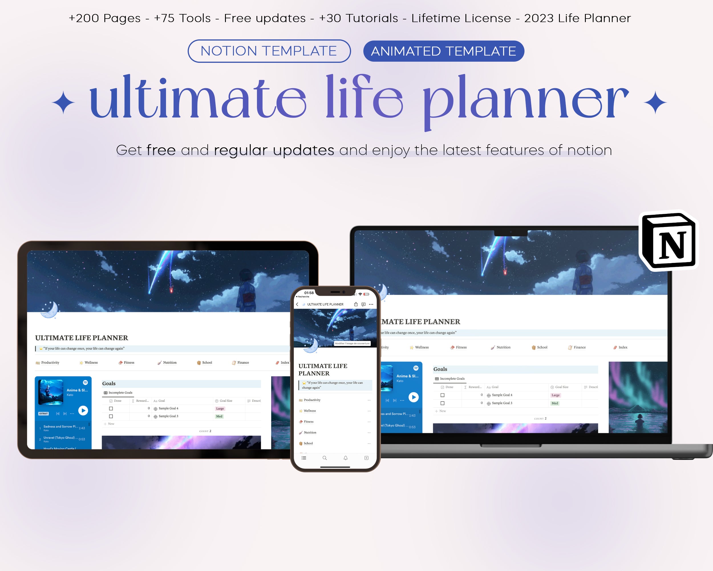 Anime Life Planner Notion Template