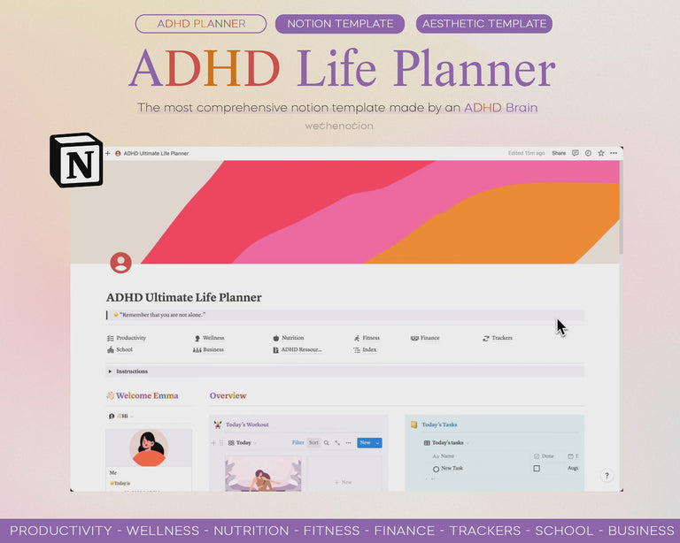 adhd notion planner